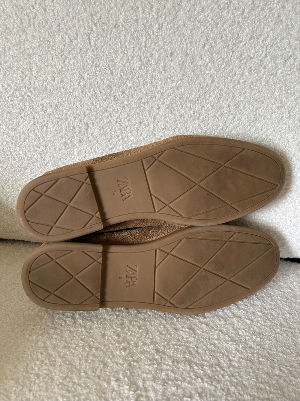 Zara Tan Suede Slip-On Loafers Size 38 or US 7.5/8 - Picture 4 of 4